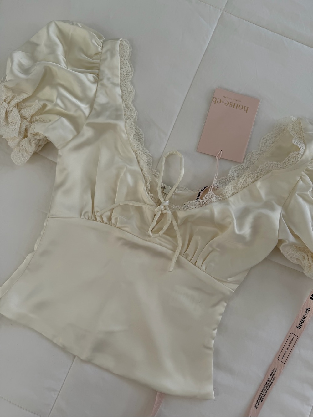 Brand New- House of CB Elisabetta Ivory Satin Lace Top 🕊️✨ - Picture 5 of 13
